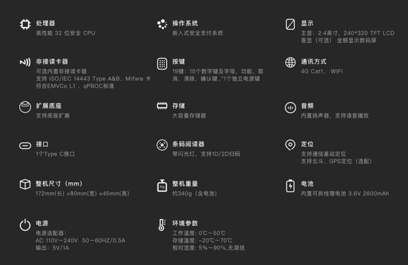 移動式刷卡掃碼支付終端，移動式食堂售飯機，美食城收款機